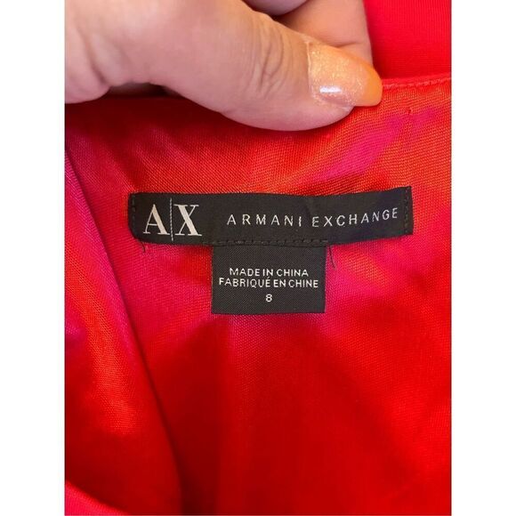 Y2K Armani Exchange Front Cinched Fitted Red Dress Sz 8 fits smaller - Picture 3 of 7